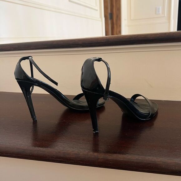 Steve Madden Black Patent Strap Heels - Picture 2 of 5